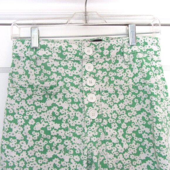 Urban Outfitters BDG Green and White Floral Pants, Button Fly, Size 25 - Picture 6 of 7